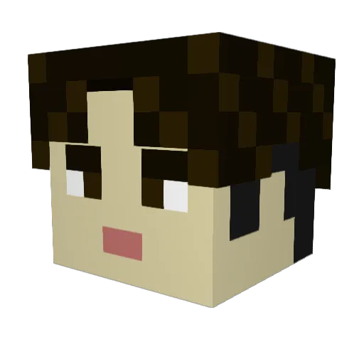 SoukieMan Minecraft avatar head, 3D render