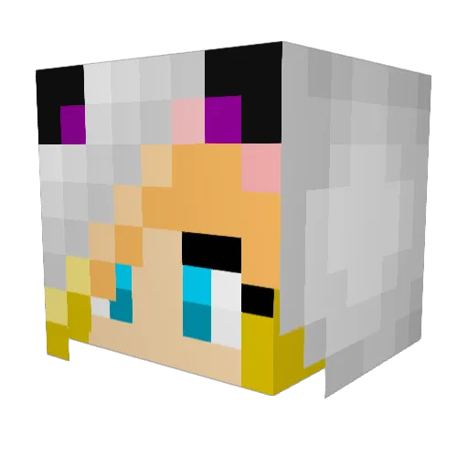 SoulFoxie Minecraft avatar head, 3D render
