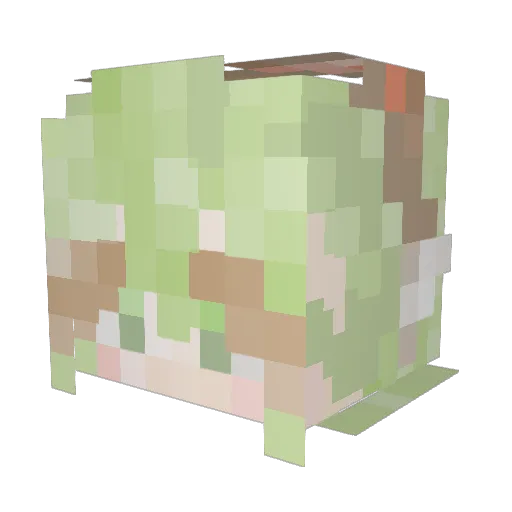 SoulSisters02 Minecraft avatar head, 3D render