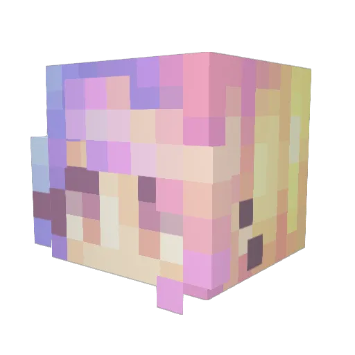 Soul_chan Minecraft avatar head, 3D render