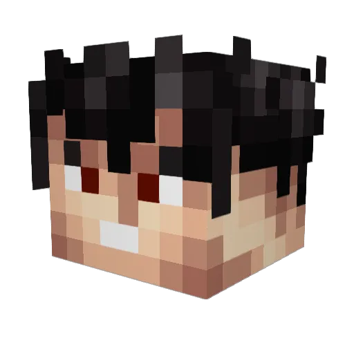 Soulwite Minecraft avatar head, 3D render