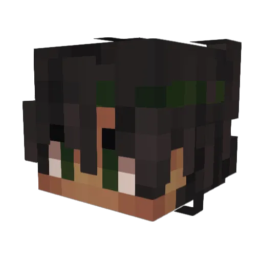 Sounari Minecraft avatar head, 3D render