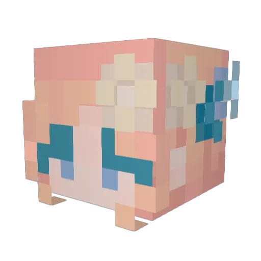 Sound_of_Waves Minecraft avatar head, 3D render