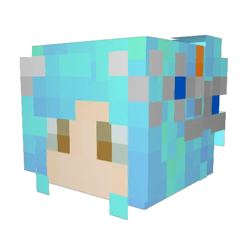 SoupCube Minecraft avatar head, 3D render
