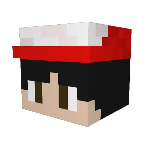 SouperLuigi Minecraft avatar head, 3D render