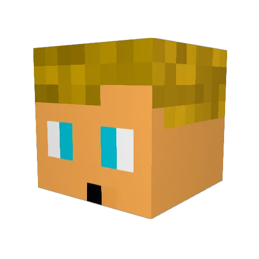 Soupercroc Minecraft avatar head, 3D render