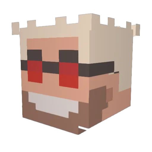 SourLeafos Minecraft avatar head, 3D render