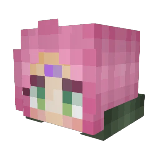 SourSakura Minecraft avatar head, 3D render
