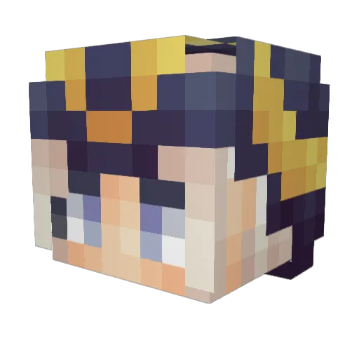 Sourft Minecraft avatar head, 3D render