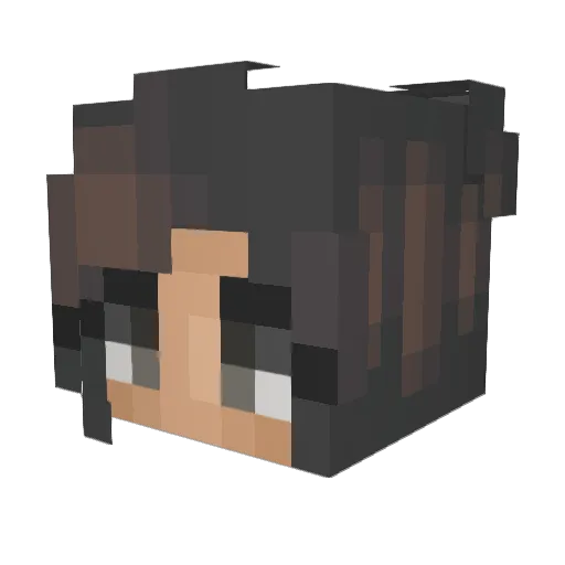Souriree Minecraft avatar head, 3D render