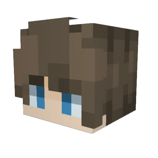 SourisEnerver Minecraft avatar head, 3D render