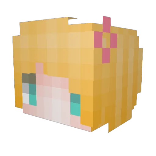South_cat Minecraft avatar head, 3D render