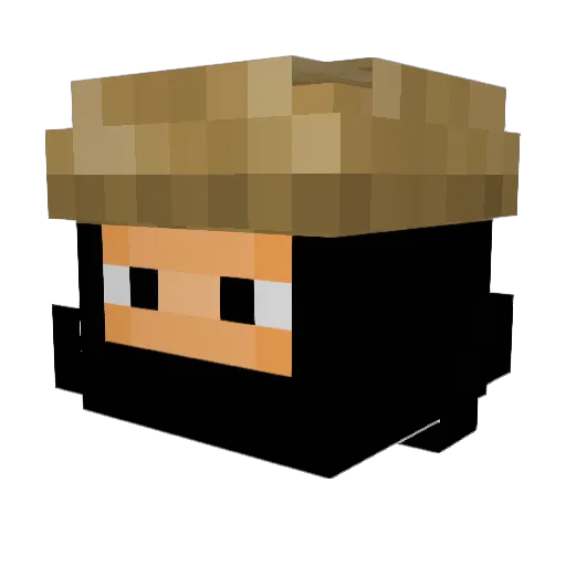 SoutoX Minecraft avatar head, 3D render