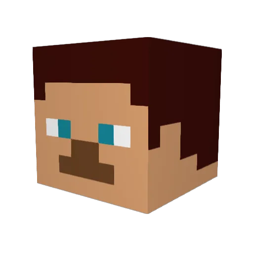 Souzy Minecraft avatar head, 3D render