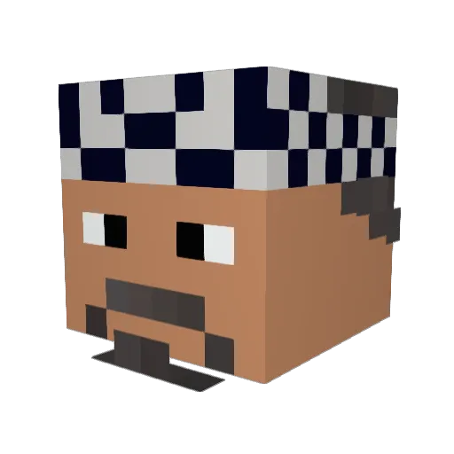 Sovietmetro Minecraft avatar head, 3D render