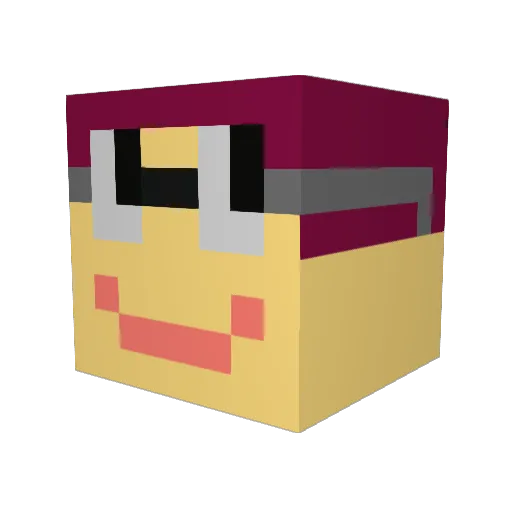 Sowk Minecraft avatar head, 3D render
