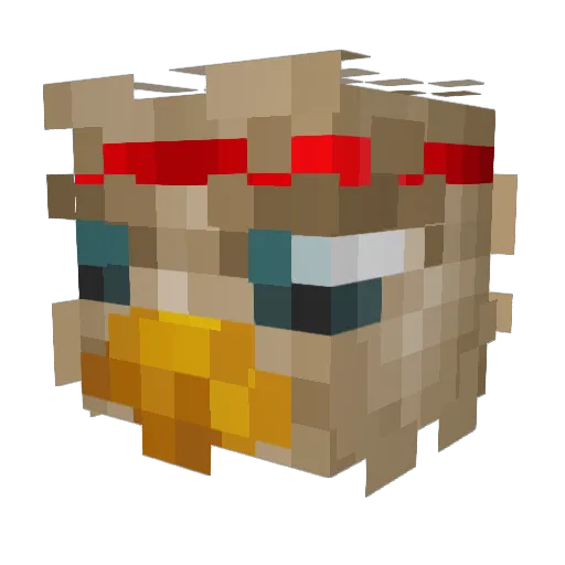 Soxe Minecraft avatar head, 3D render