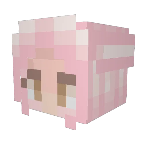 SoyChaiLatte Minecraft avatar head, 3D render
