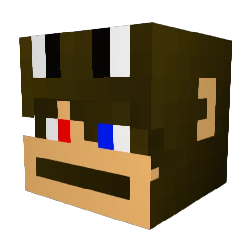SoyKukey Minecraft avatar head, 3D render