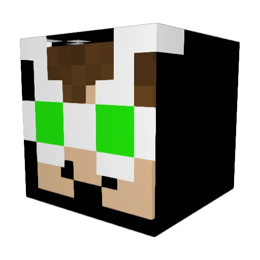 SoyMilis Minecraft avatar head, 3D render