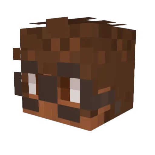 SoySanti Minecraft avatar head, 3D render