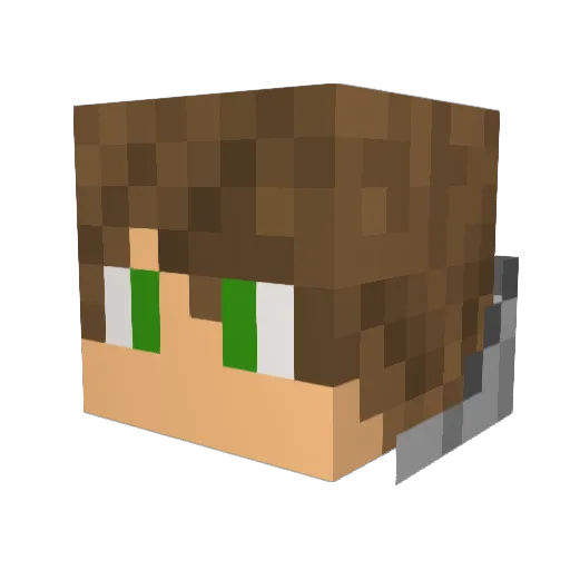 SoySoyJJ Minecraft avatar head, 3D render