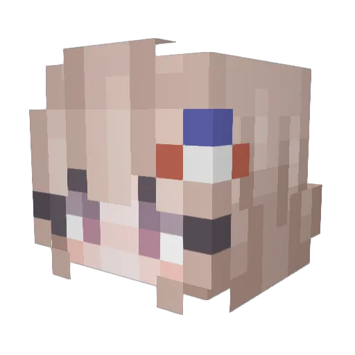 SoySpido Minecraft avatar head, 3D render