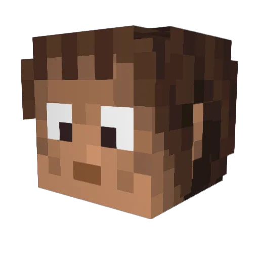 SoyaNoliado Minecraft avatar head, 3D render