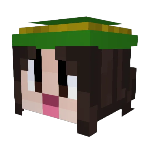 Soyelii Minecraft avatar head, 3D render