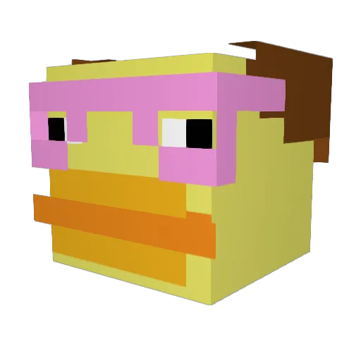 Soyfell Minecraft avatar head, 3D render