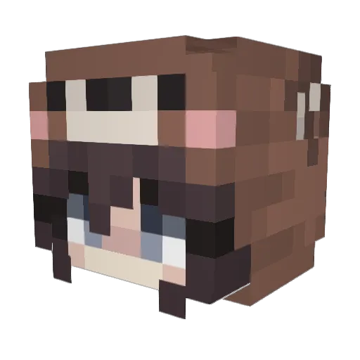 Soymery Minecraft avatar head, 3D render
