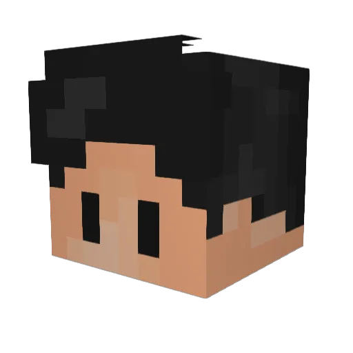 Sozft Minecraft avatar head, 3D render
