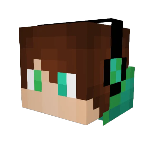 Sp002n Minecraft avatar head, 3D render