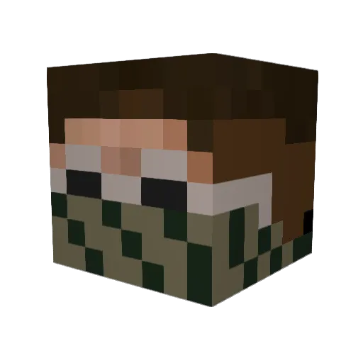 Sp1k_er Minecraft avatar head, 3D render