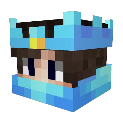 Sp33ky Minecraft avatar head, 3D render