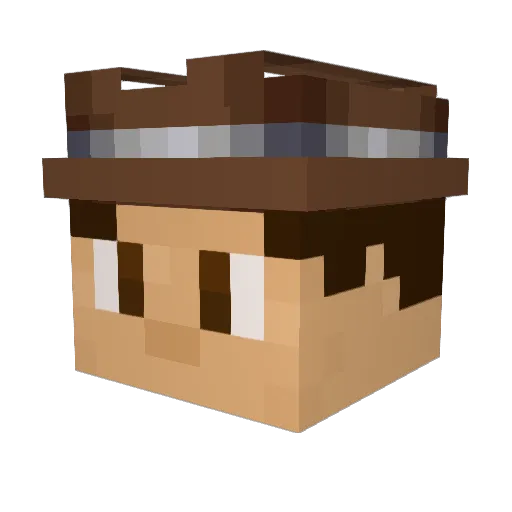 Spa7en Minecraft avatar head, 3D render
