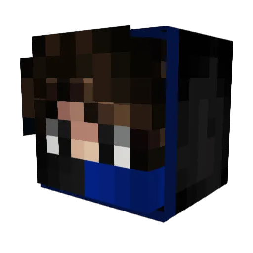 Spa7x Minecraft avatar head, 3D render