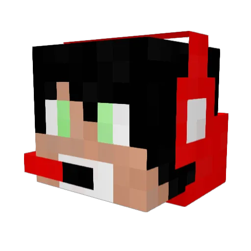 Spaark13 Minecraft avatar head, 3D render