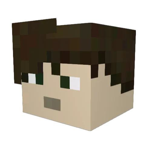 Spabbage Minecraft avatar head, 3D render