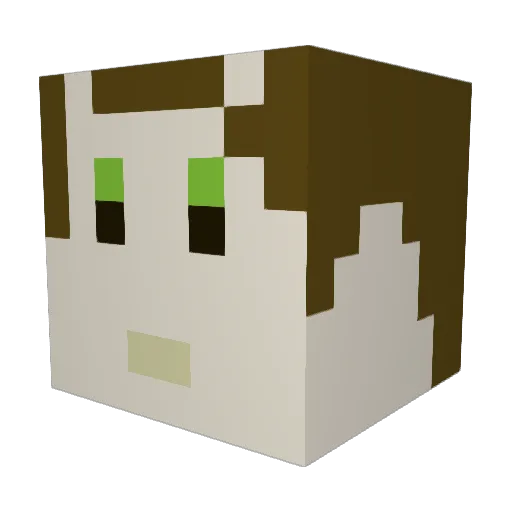 Spacciatore Minecraft avatar head, 3D render