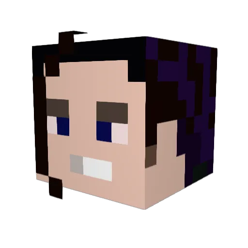 SpaceAlucard Minecraft avatar head, 3D render