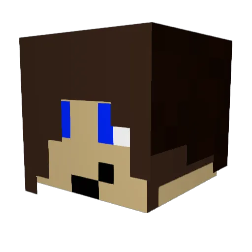 SpaceBibou Minecraft avatar head, 3D render
