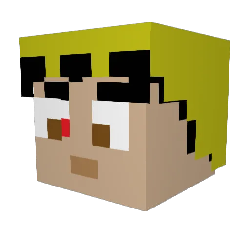 SpaceCapeHero Minecraft avatar head, 3D render