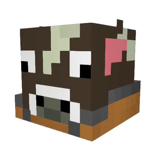SpaceCow Minecraft avatar head, 3D render