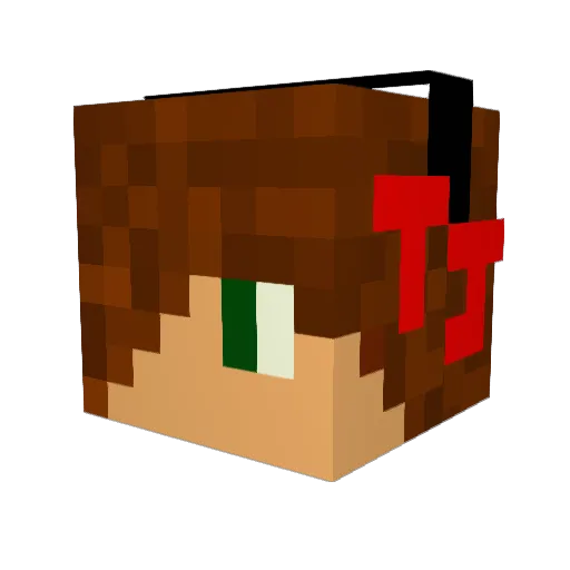 SpaceGhostPurrp Minecraft avatar head, 3D render