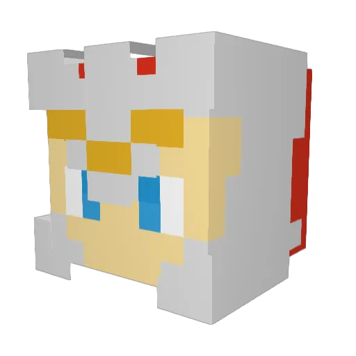 SpaceInvader23 Minecraft avatar head, 3D render