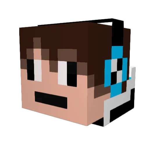 SpaceKnightu Minecraft avatar head, 3D render