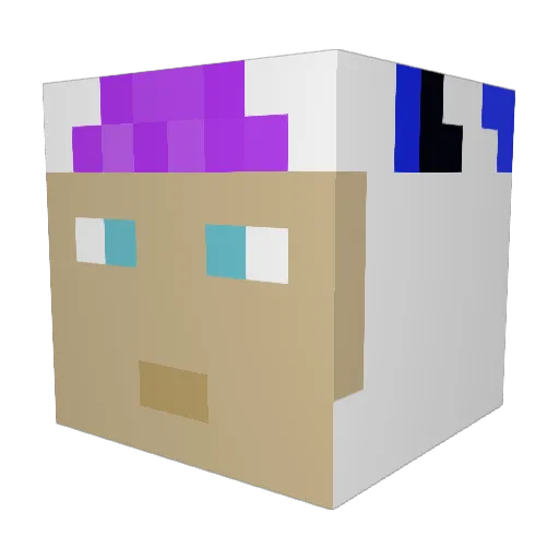 SpacePiplup Minecraft avatar head, 3D render