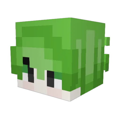 SpaceRaceFrog Minecraft avatar head, 3D render