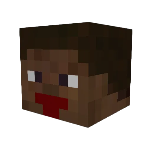 SpaceXPVP Minecraft avatar head, 3D render